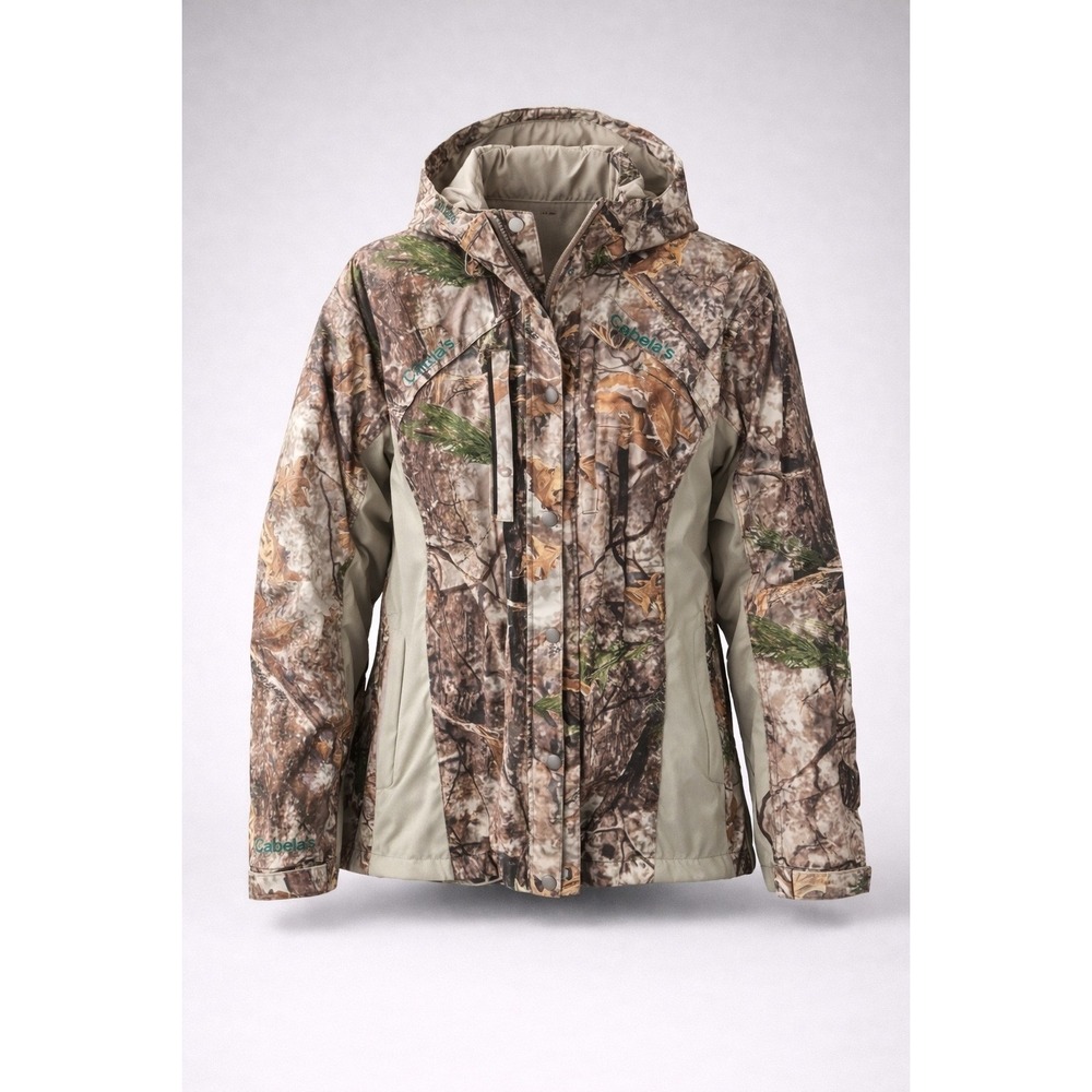 Cabelas OutfitHer Zonz Woodlands Camo Hunting Jacket Dry-Plus Insulated XL‎ NEW